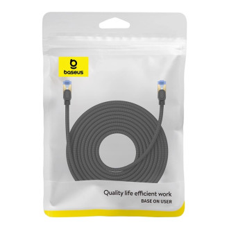 Baseus rychlý internetový kabel RJ45 cat.7 10Gbps 15m opletený černý