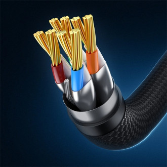 Baseus rychlý internetový kabel RJ45 cat.7 10Gbps 15m opletený černý