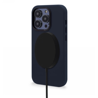 Dekódované kožené pouzdro s MagSafe pro iPhone 14 Pro Max - tmavě modrá