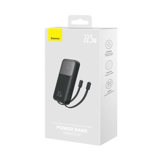 Powerbanka Baseus Comet Series s displejem 10000mAh 22,5W - černá + USB-A / USB-C kabel