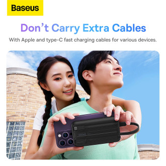 Powerbanka Baseus Comet Series s displejem 10000mAh 22,5W - černá + USB-A / USB-C kabel