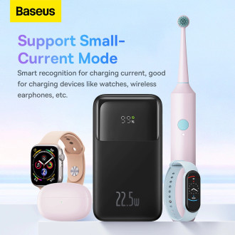Powerbanka Baseus Comet Series s displejem 10000mAh 22,5W - černá + USB-A / USB-C kabel