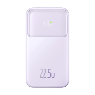 Powerbanka Baseus Comet Series s displejem 10000mAh 22,5W - fialová + USB-A / USB-C kabel
