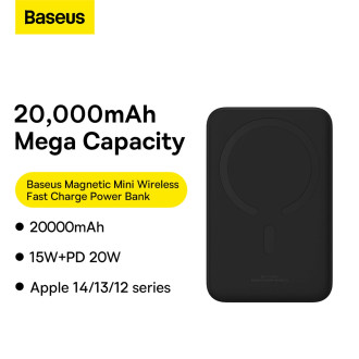Baseus Magnetic Mini 20000 mAh 20W Powerbanka - černá + USB-C / USB-C kabel