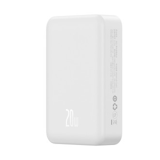 Powerbanka Baseus Magnetic Mini 20000 mAh 20W - bílá + USB-C / USB-C kabel