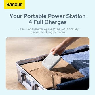 Powerbanka Baseus Magnetic Mini 20000 mAh 20W - bílá + USB-C / USB-C kabel