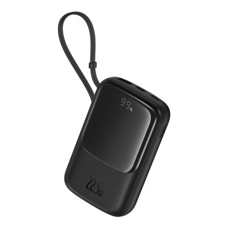 Powerbanka Baseus Qpow Pro+ 10000mAh 22,5W s vestavěným USB-C kabelem a displejem - černá
