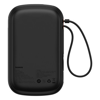 Powerbanka Baseus Qpow Pro+ 20000mAh 22,5W s vestavěným USB-C kabelem a displejem - černá