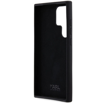 Karl Lagerfeld silikonové pouzdro Choupette Metal Pin pro Samsung Galaxy S23 Ultra - černé