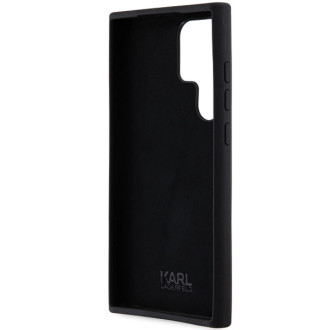 Karl Lagerfeld silikonové pouzdro Karl&amp;Choupette Metal Pin pro Samsung Galaxy S23 Ultra - černé