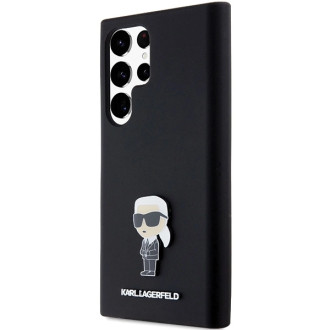 Karl Lagerfeld silikonové pouzdro Ikonik Metal Pin pro Samsung Galaxy S23 Ultra - černé