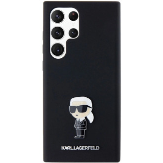Karl Lagerfeld silikonové pouzdro Ikonik Metal Pin pro Samsung Galaxy S23 Ultra - černé