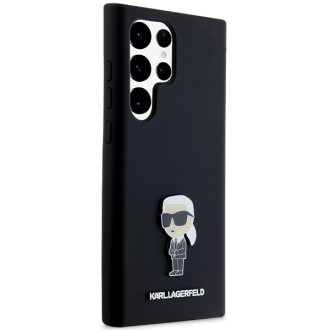 Karl Lagerfeld silikonové pouzdro Ikonik Metal Pin pro Samsung Galaxy S23 Ultra - černé