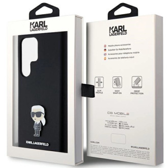 Karl Lagerfeld silikonové pouzdro Ikonik Metal Pin pro Samsung Galaxy S23 Ultra - černé