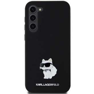 Karl Lagerfeld silikonové pouzdro Choupette Metal Pin pro Samsung Galaxy S23+ - černé