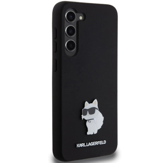 Karl Lagerfeld silikonové pouzdro Choupette Metal Pin pro Samsung Galaxy S23+ - černé