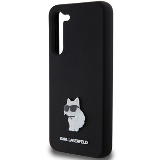 Karl Lagerfeld silikonové pouzdro Choupette Metal Pin pro Samsung Galaxy S23+ - černé