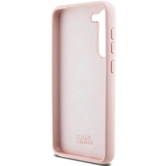 Karl Lagerfeld silikonové pouzdro Choupette Metal Pin pro Samsung Galaxy S23+ - růžové