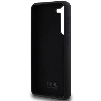 Karl Lagerfeld silikonové pouzdro Karl&amp;Choupette Metal Pin pro Samsung Galaxy S23+ - černé