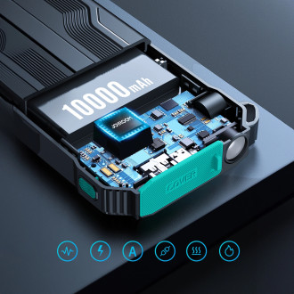 Powerbanka 10000mAh Joyroom JR-L016 s vestavěnými kabely USB-C/micro USB/ Lightning – černá