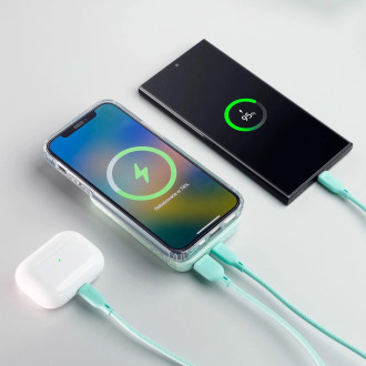 Joyroom JR-W020 20W 10000mAh MagSafe Powerbanka + USB-A - USB-C 0,25m kabel - světle modrá