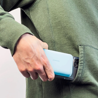 Joyroom JR-W020 20W 10000mAh MagSafe Powerbanka + USB-A - USB-C 0,25m kabel - světle modrá
