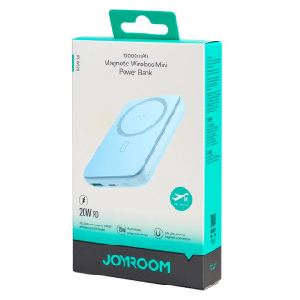 Joyroom JR-W020 20W 10000mAh MagSafe Powerbanka + USB-A - USB-C 0,25m kabel - světle modrá