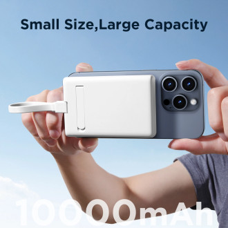 Powerbanka Joyroom JR-PBM01 magnetická 10000mAh 20W se stojánkem + Lightning kabel - USB-C - bílá