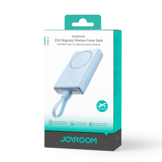 Powerbanka Joyroom JR-PBM01 magnetická 10000mAh 20W se stojánkem + Lightning kabel - USB-C - modrá