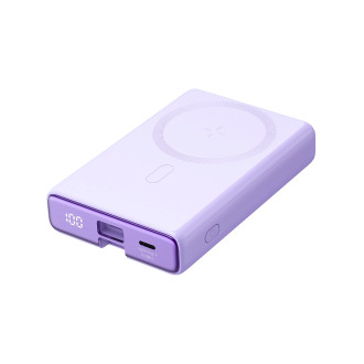 Powerbanka Joyroom JR-PBM01 magnetická 10000mAh 20W se stojánkem + Lightning kabel - USB-C - fialová