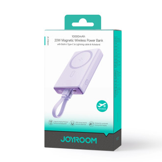 Powerbanka Joyroom JR-PBM01 magnetická 10000mAh 20W se stojánkem + Lightning kabel - USB-C - fialová