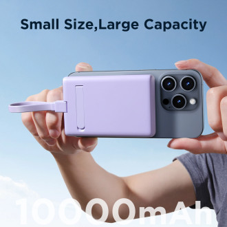 Powerbanka Joyroom JR-PBM01 magnetická 10000mAh 20W se stojánkem + Lightning kabel - USB-C - fialová