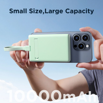 Powerbanka Joyroom JR-PBM01 magnetická 10000mAh 20W se stojánkem + Lightning kabel - USB-C - zelená