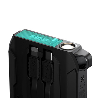 Powerbanka Joyroom JR-L017 22,5W 10000mAh s vestavěným USB-C / Lightning kabely - černá