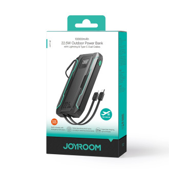 Powerbanka Joyroom JR-L017 22,5W 10000mAh s vestavěným USB-C / Lightning kabely - černá