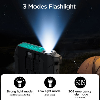 Powerbanka Joyroom JR-L017 22,5W 10000mAh s vestavěným USB-C / Lightning kabely - černá