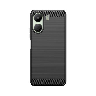 Karbonové pouzdro pro Xiaomi Redmi 13c flexibilní silikonový karbonový kryt - černý
