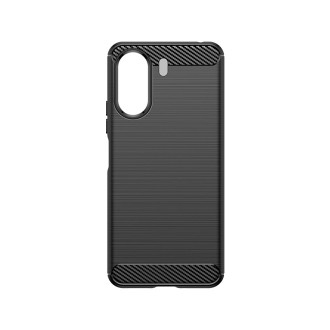 Karbonové pouzdro pro Xiaomi Redmi 13c flexibilní silikonový karbonový kryt - černý