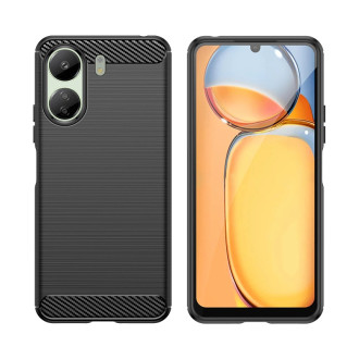 Karbonové pouzdro pro Xiaomi Redmi 13c flexibilní silikonový karbonový kryt - černý