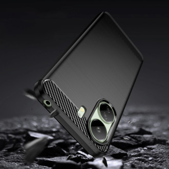 Karbonové pouzdro pro Xiaomi Redmi 13c flexibilní silikonový karbonový kryt - černý