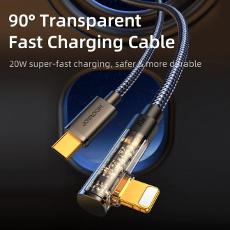 Joyroom S-CL020A6 Lightning kabel úhlový - USB-C rychlé nabíjení a přenos 20W 1,2 m - modrý