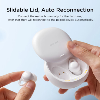 Bezdrátová sluchátka řady TWS Joyroom JR-TS2 Cozydots s aktivní redukcí hluku, Bluetooth 5.3 – bílá