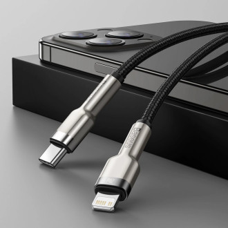 Baseus Cafule Kovový datový kabel USB Typ C - Lightning 20 W Napájení 1 m černý (CATLJK-A01)