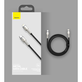 Baseus Cafule Kovový datový kabel USB Typ C - Lightning 20 W Napájení 1 m černý (CATLJK-A01)