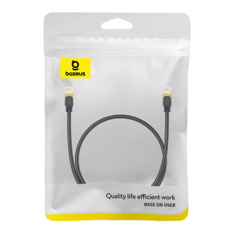 Baseus rychlý kulatý síťový kabel RJ45 40Gbps Cat. 8 0,5m černá