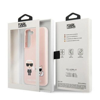 Karl Lagerfeld KLHCS22MSSKCI S22+ S906 hardcase jasno różowy/light pink Silicone Ikonik Karl & Choupette