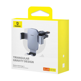 Baseus Metal Age 3 BS-CM028 gravitační držák ventilace do auta - šedý