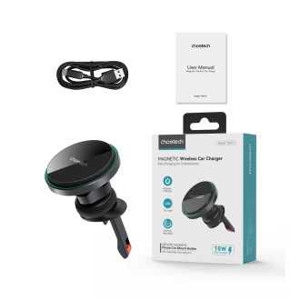 Magnetický držák do auta Choetech T204-F s 15W bezdrátovým nabíjením - černý