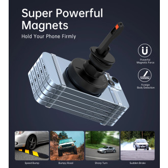 Magnetický držák Choetech T205-F s 15W indukční nabíječkou - černý