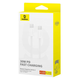 Baseus Superior Series ll USB-C - USB-C 30W 480Mb/s kabel 1m - bílý